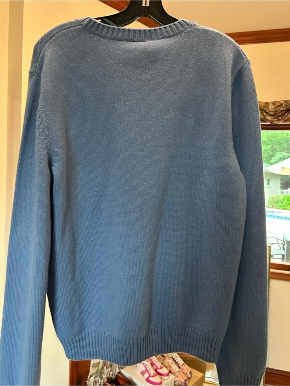 Gucci Light Blue Men's felted wool knit Crewneck Sweater size XL Italy